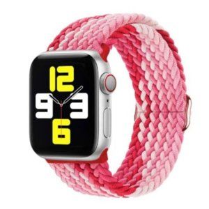 NEW Adjustable RED PINK Braided Solo Loop For Apple Watch